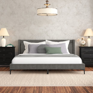 JOSS & MAIN Elzie Upholstered Wingback Bed