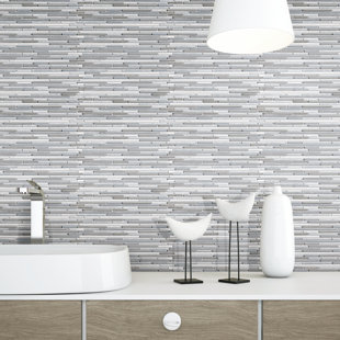 ES STONE Random Sized Mini Brick Glass and Metal Mosaic Wall Tile