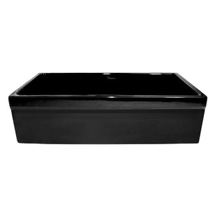 Whitehaus Collection 36" Reversible Single Bowl Fireclay Kitchen Sink: Lip Front Apron