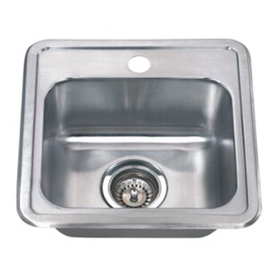 WELLS SINKWARE Craftsmen Series 15'' L Drop-In Single Bowl Stainless Steel Kitchen Sink