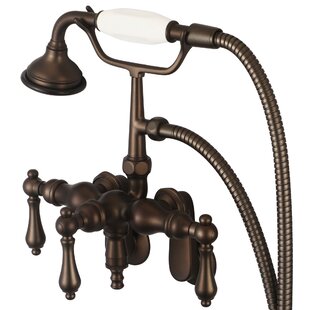 DCOR DESIGN Stonington 3 Handle Wall Clawfoot Tub Faucet