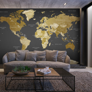 ARTGEIST USA World Map: Modern Geography Peel & Stick Wall Mural