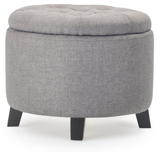 CLICK DECOR Bennett ClickDecor Button Tufted Storage Ottoman
