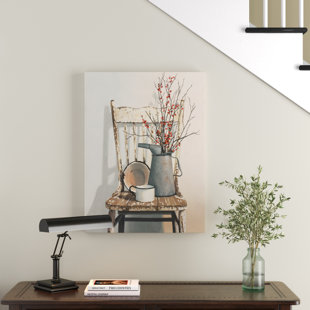 LAUREL FOUNDRY MODERN FARMHOUSE® 'Watering Can on Chair' by Cecile Baird Print on Canvas