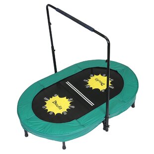 Insma 4.7' Foldable Oval Indoor Kid Trampoline with Handlebar