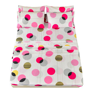 AMERICANHOMECOLLECTION Microfiber Polka Dots Sheet Set