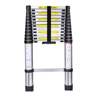 WFX UTILITY™ 3.8 Meter Telescopic Ladder Aluminum Alloy Extendable Ladder Extension Ladder 330 Lbs Capacity