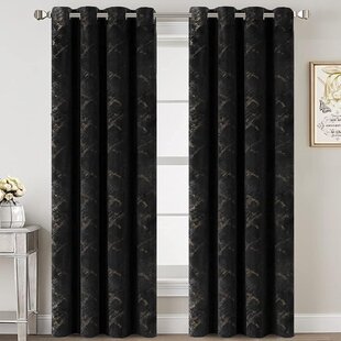 WISTINGFUR Silk Blackout Curtain Pair