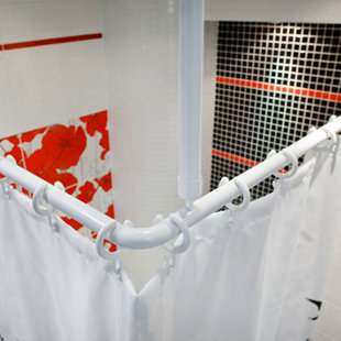 SYMPLE STUFF 175cm U-Shaped Fixed Shower Curtain Rail