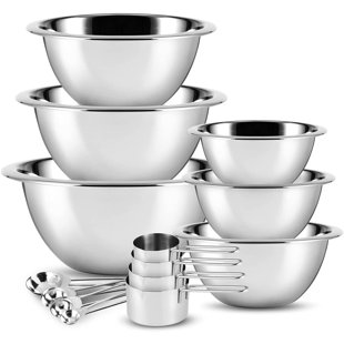JOYTABLE Stainless Steel 14 Piece Nested Mixing Bowl Set