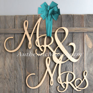 AMONOGRAM ART UNLIMITED Mr And Mrs Modern Wall Decor on Wood