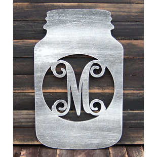 AMONOGRAM ART UNLIMITED Mason Jar Wooden Monogram Wall Decor