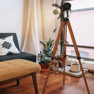 WILLISTON FORGE Anastatius 55'' Antique Brown Tripod Floor Lamp Set