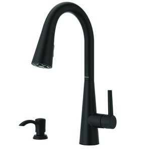 Pfister Barulli 1-Handle Pull-Down Matte Black Kitchen Faucet with Soap Dispenser