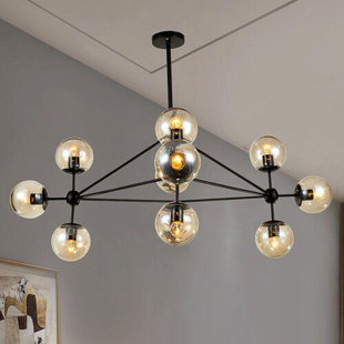 CASA INTERIOR SPACE Michael Royal Chandelier with Bulb Protector Bowls - 10 Bulbs