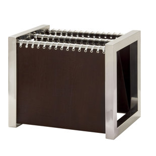 EC WORLD IMPORTS Urban Designs Leather and Steel Magazine Rack