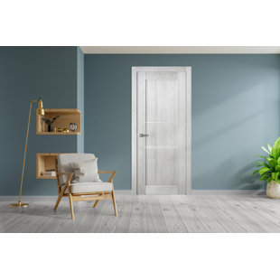 BELLDINNI 79.37'' Solid + Manufactured Wood Paneled Slab Door