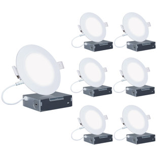 INFIBRITE 4'' Dimmable Air-Tight IC Rated LED Canless Recessed Lighting Kit (Set of 6)