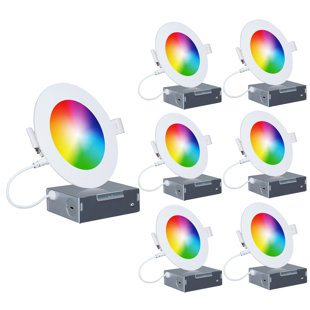 INFIBRITE 4'' Tunable Color Temperature Dimmable Air-Tight IC Rated LED Canless Recessed Lighting Kit (Set of 6)