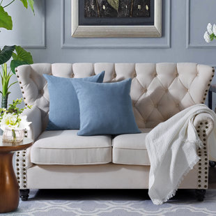 HOME SOFT THINGS Denim Floral Cotton Pillow Cover (Set of 2)