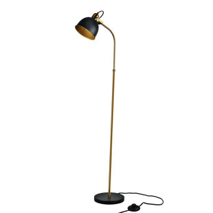 NIELSEN HOME Mcfarland 140cm Black And Antique Brass Arched/Arc Floor Lamp