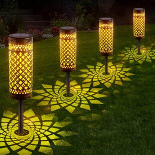 LETMY Low Voltage Solar Powered Integrated LED Metal Pathway Light Pack (Set of 6)