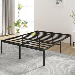 ALWYN HOME Pahokee 16'' Bed Frame,Heavy Duty Steel Slat And Anti-Slip Support