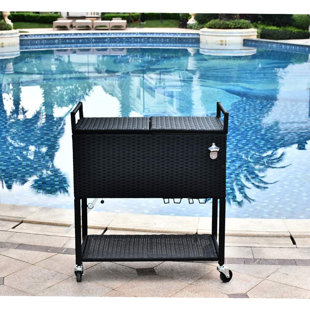 GIODIR 80 Quarts Serving Station / Cart Cooler with wheels