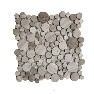 HAORE HOME 1" x 2" Marble Penny round Mosaic Wall Tile