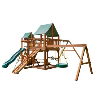 GORILLA PLAYSETS Pioneer Peak Swing Set with Canopy Roof