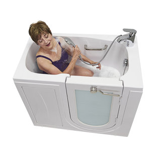 ELLA WALK IN BATHS Mobile 26"x45 Acrylic Soaking Walk-In-Bathtub, 2 Piece Fast Fill Faucet, 2" Drain
