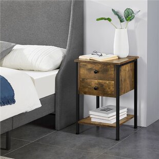 YAHEETECH 2 Drawer Bedside Table