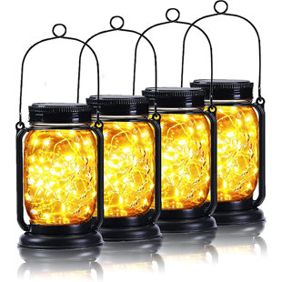 BUCASA 6.7'' Solar Powered Integrated LED (Set of 4)