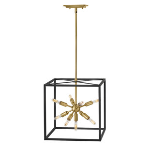 HINKLEY Aros 9 - Light Fabric Dimmable Square / Rectangle Chandelier