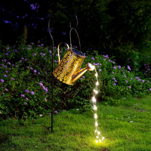 C&G OUTDOORS Solar Lights Outdoor Garden Decor, Large Hanging Lantern Waterproof Watering Can Landscape Lights Outside Decorations For Yard Clearance Front Porch Lawn Driveway Patio Backyard Pathway Gardening Gift