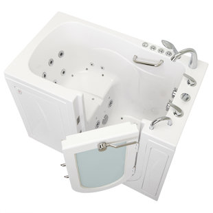 ELLA WALK IN BATHS Monaco 32"x52" Acrylic Air + Hydro Massage and Heated Seat Walk-In Bathtub, Fast Fill Faucet