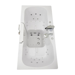 ELLA WALK IN BATHS Tub4Two 32"×60" Hydro+Air+Independent Foot Massage Acrylic Two Seat Walk in Tub, Heated Seats