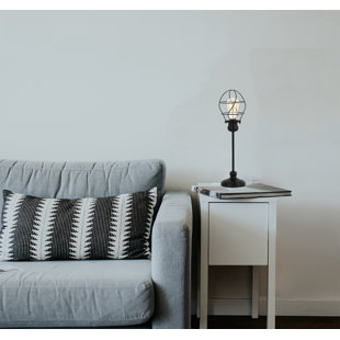 WILLISTON FORGE Oatley Industrial Table Desk Lamp, Metal Frame Lamp, Edison Beside Lamp,Torch Bedside Lamp,Black