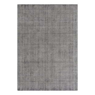 JILL ZARIN Handmade Hand-Knotted Wool Earl Gray Rug