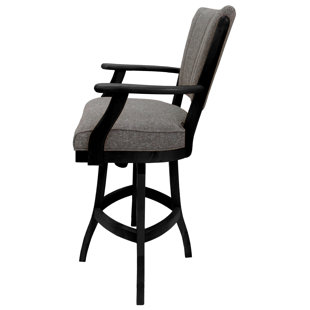 TOBIAS DESIGNS Classic Counter 26" Solid Wood Bar Stool - Mojave Grey - Black