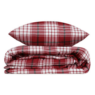 ASIR GROUP INC Cotton Blend Plaid Duvet Cover Set