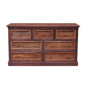 TARAN DESIGNS Rainforest 7 Drawer 64" W Solid Wood Dresser