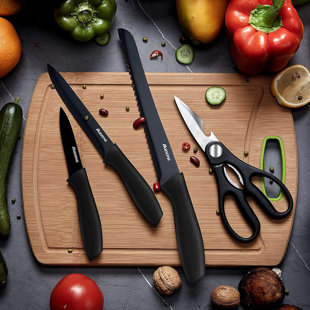 AIRPJ 17 Piece Stainless Steel Knife Block Set