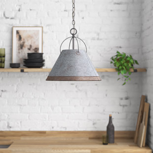 WILLISTON FORGE Hamutal 1 - Light Antique Galvanized Single Pendant