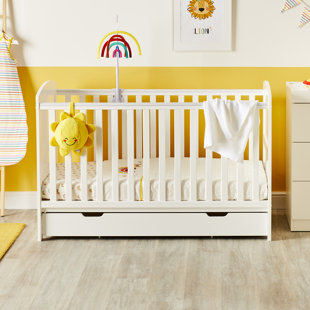 ICKLE BUBBA Coleby Classic Cot Bed, Under Drawer and All Seasons Premium Pocket Sprung Mattress - White