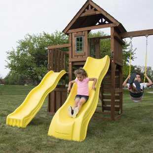 SWING-N-SLIDE Timberview Wooden Play Swing Set