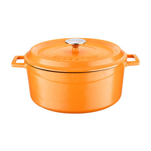 LAVA CAST IRON Lava Enameled Cast Iron Dutch Oven 7 Qt. Round Spring Series with Trendy Lid