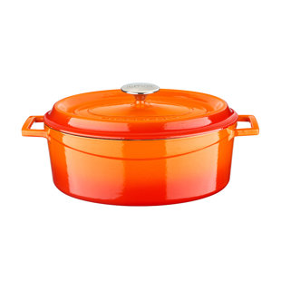 LAVA CAST IRON Lava Enameled Cast Iron Dutch Oven 5 Qt. Oval Edition Series with Trendy Lid