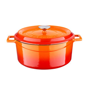 LAVA CAST IRON Lava Enameled Cast Iron Dutch Oven 7 Qt. Round Edition Series with Trendy Lid