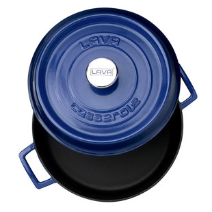 LAVA CAST IRON Lava Enameled Cast Iron Braiser 3.7 Qt. Round with Lid (Set of 2)